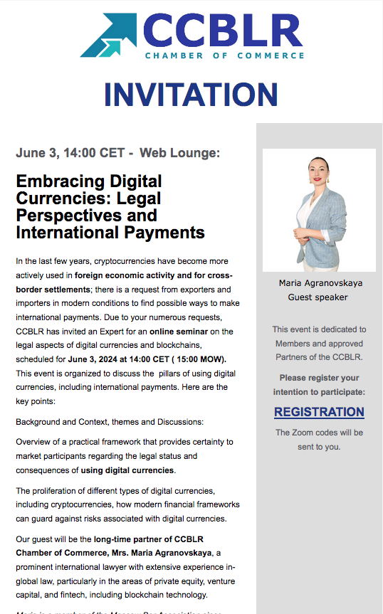 Embracing Digital Currencies : Legal Perspectives and International Payments.